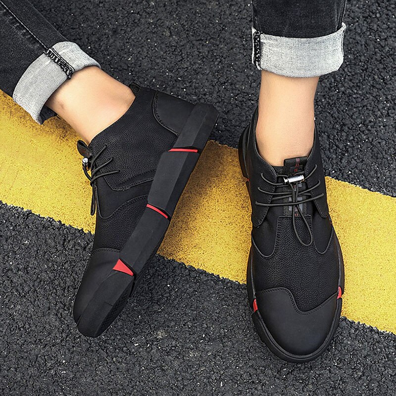 Casual Anti-Slip Leather Sneakers - Merkmak Shoes