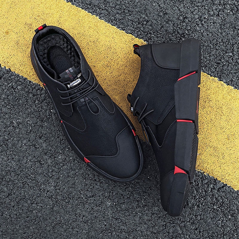 Casual Anti-Slip Leather Sneakers - Merkmak Shoes