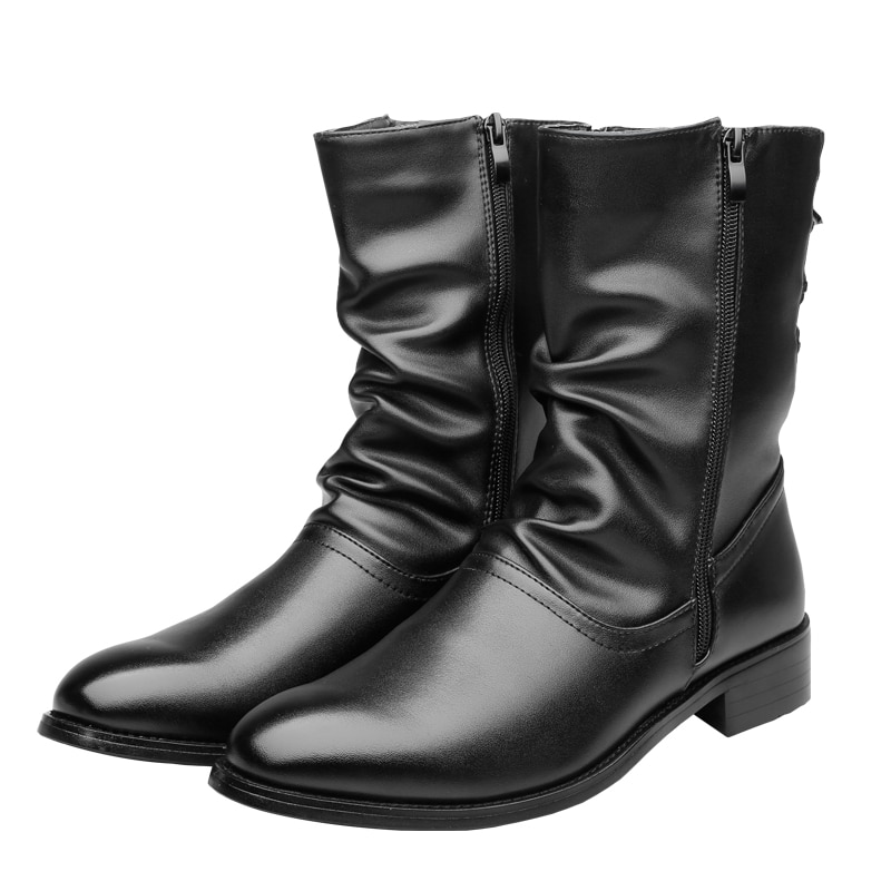 Pointed-Toe Casual Leather Boots - Image 6