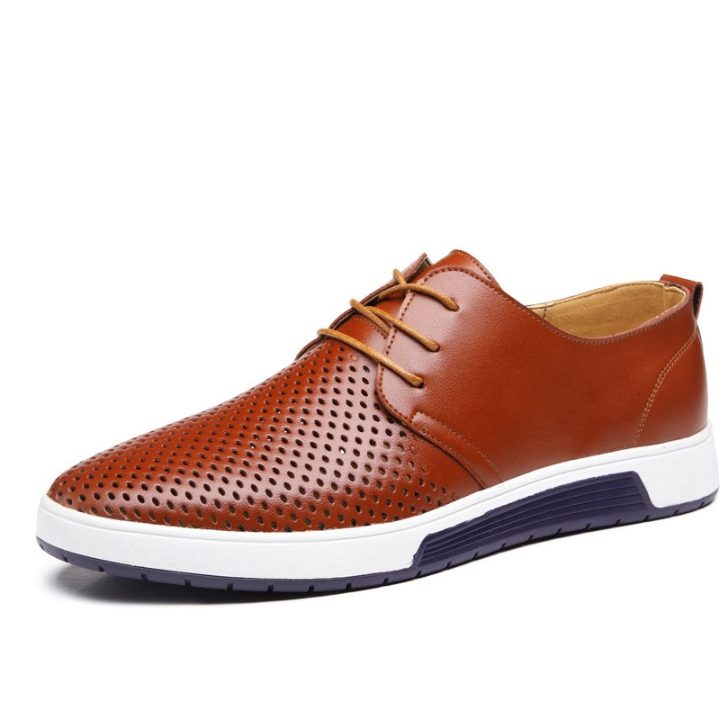 Leather Oxford Shoes With Breathing Holes - Merkmak Shoes
