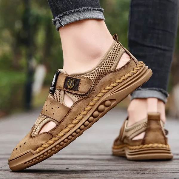 Wide Strap Mesh Sandals