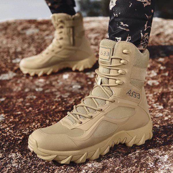 High-Top Leather Combat Boots