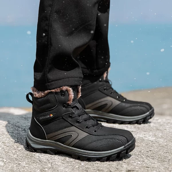 Fur-Lined Leather Snow Boots