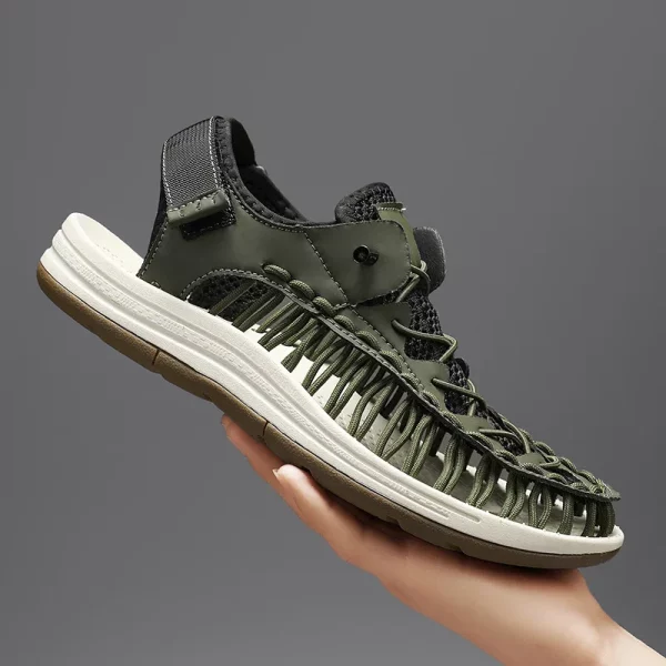 Woven Nylon Hook-and-Loop Sandals