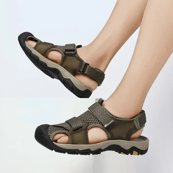 Textured Strap Mesh Sandals
