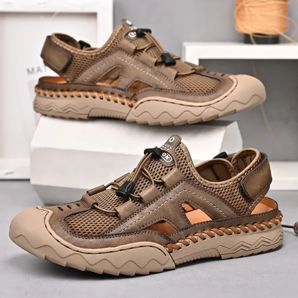 Mesh Hook-and-Loop Sandals