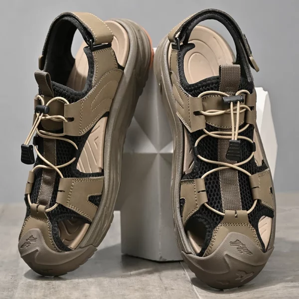 Overlay Strap Mesh Sandals