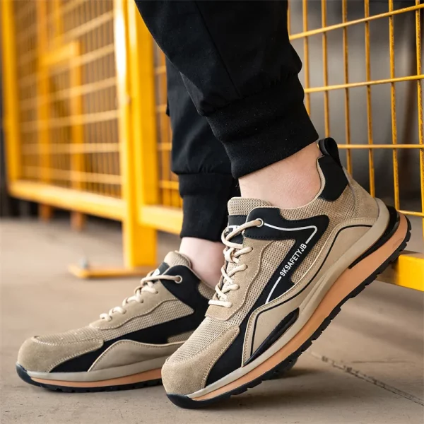 Steel Toe Lace-Up Mesh Safety Shoes
