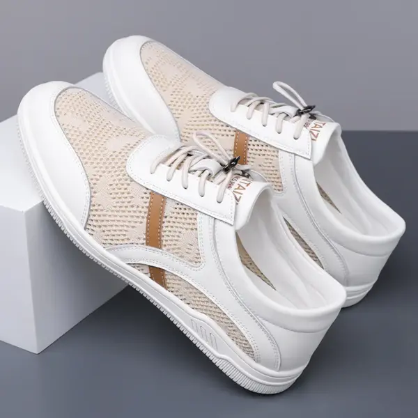 Contrast Stripe Mesh Low-Top Sneakers